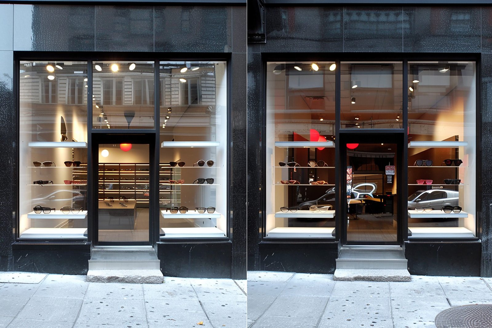 store-front-with-black-door-that-says-shoes